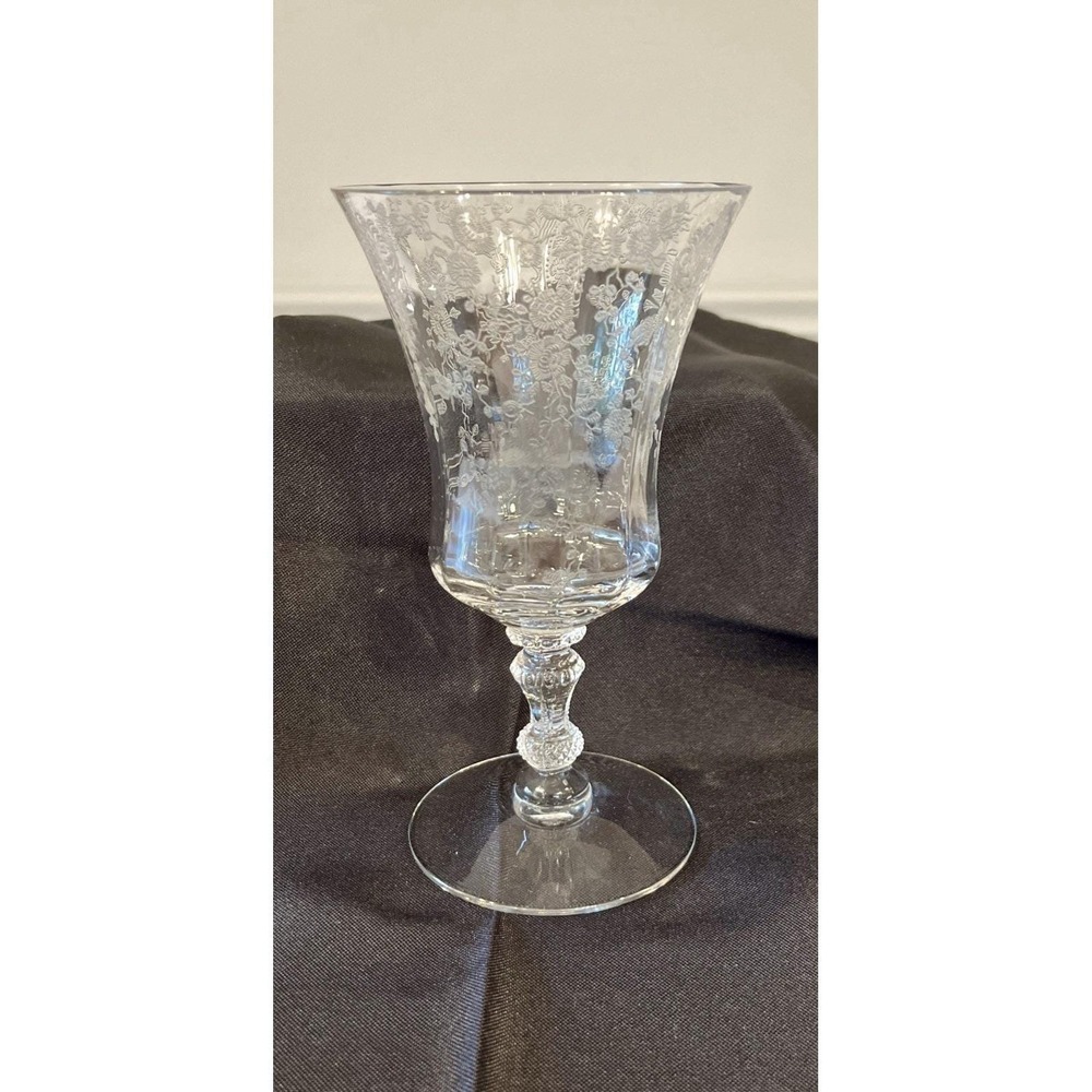Cambridge Glass Chantilly Etched  Water , Wine  Glass 6 1/2" Replacement